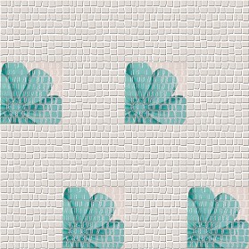 Textures   -   ARCHITECTURE   -   TILES INTERIOR   -   Mosaico   -  Mixed format - Mosaico floreal tiles texture seamless 15555