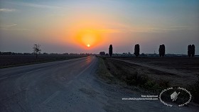 Textures   -   BACKGROUNDS &amp; LANDSCAPES   -   SUNRISES &amp; SUNSETS  - Sunrise background with provincial road 17712