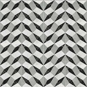 Textures   -   ARCHITECTURE   -   TILES INTERIOR   -   Marble tiles   -  White - Illusion black white marble floor tile texture seamless 14823