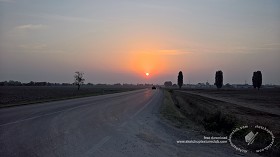 Textures   -   BACKGROUNDS &amp; LANDSCAPES   -  SUNRISES &amp; SUNSETS - Sunrise background with provincial road 17713