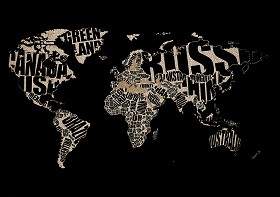 Textures   -   ARCHITECTURE   -   DECORATIVE PANELS   -   World maps   -  Chalkboard maps - Chalkboard interior decorative world map 03112