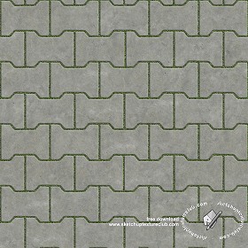 Textures   -   ARCHITECTURE   -   PAVING OUTDOOR   -  Parks Paving - Concrete block park paving texture seamless 18685