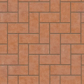 Textures   -   ARCHITECTURE   -   PAVING OUTDOOR   -   Terracotta   -   Herringbone  - Cotto paving herringbone outdoor texture seamless 06748 (seamless)