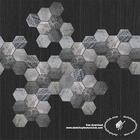 Textures   -   ARCHITECTURE   -   TILES INTERIOR   -  Hexagonal mixed - Hexagonal tile texture seamless 18110