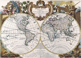 Textures   -   ARCHITECTURE   -   DECORATIVE PANELS   -   World maps   -   Vintage maps  - Interior decoration vintage map 03237