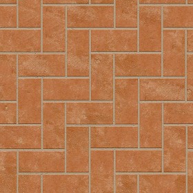 Textures   -   ARCHITECTURE   -   PAVING OUTDOOR   -   Terracotta   -  Herringbone - Cotto paving herringbone outdoor texture seamless 06749