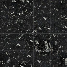 Textures   -   ARCHITECTURE   -   TILES INTERIOR   -   Marble tiles   -  Black - Fossil black marble tile texture seamless 14134