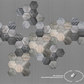 Textures   -   ARCHITECTURE   -   TILES INTERIOR   -   Hexagonal mixed  - Hexagonal tile texture seamless 18111 (seamless)