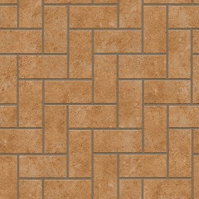 Textures   -   ARCHITECTURE   -   PAVING OUTDOOR   -   Terracotta   -   Herringbone  - Cotto paving herringbone outdoor texture seamless 06750 (seamless)