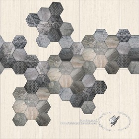Textures   -   ARCHITECTURE   -   TILES INTERIOR   -  Hexagonal mixed - Hexagonal tile texture seamless 18112