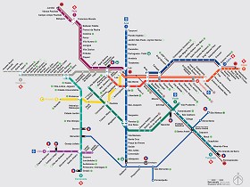 Textures   -   ARCHITECTURE   -   DECORATIVE PANELS   -   World maps   -   Metr&#242; maps  - San Paolo metro map 03151