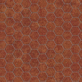 Textures   -   ARCHITECTURE   -   TILES INTERIOR   -  Terracotta tiles - Tuscany hexagonal terracotta tile texture seamless 16035
