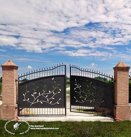 Textures   -   ARCHITECTURE   -   BUILDINGS   -   Gates  - Metal entrance gate texture 18591