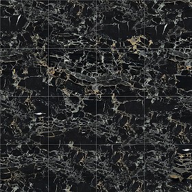 Textures   -   ARCHITECTURE   -   TILES INTERIOR   -   Marble tiles   -   Black  - Portoro black marble tile texture seamless 14136 (seamless)