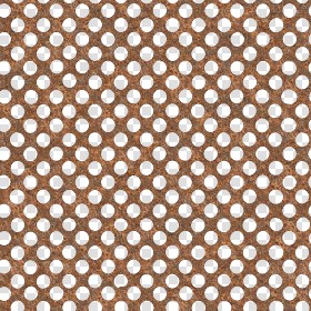 Textures   -   MATERIALS   -   METALS   -  Perforated - Rusty copper perforated metal texture seamless 10498