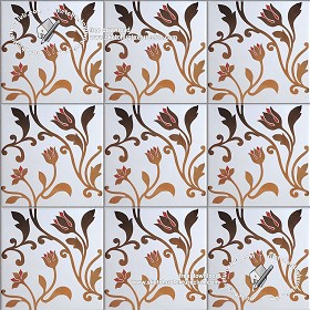Textures   -   ARCHITECTURE   -   TILES INTERIOR   -   Ornate tiles   -  Floral tiles - Ceramic gold floral tiles texture seamless 19188