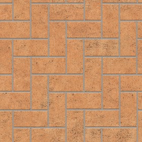 Textures   -   ARCHITECTURE   -   PAVING OUTDOOR   -   Terracotta   -   Herringbone  - Cotto paving herringbone outdoor texture seamless 06752 (seamless)