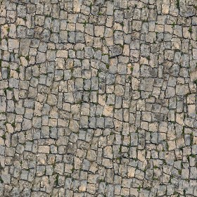 Textures   -   ARCHITECTURE   -   ROADS   -   Paving streets   -  Damaged cobble - Damaged street paving cobblestone texture seamless 07469