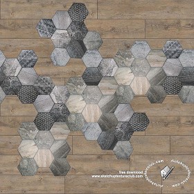 Textures   -   ARCHITECTURE   -   TILES INTERIOR   -  Hexagonal mixed - Hexagonal tile texture seamless 18114