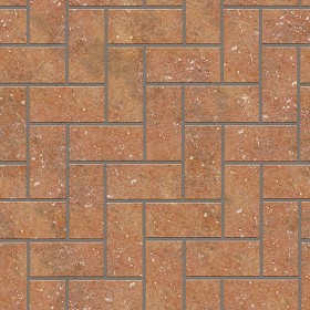 Textures   -   ARCHITECTURE   -   PAVING OUTDOOR   -   Terracotta   -  Herringbone - Cotto paving herringbone outdoor texture seamless 06754