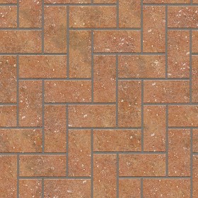 Textures   -   ARCHITECTURE   -   PAVING OUTDOOR   -   Terracotta   -   Herringbone  - Cotto paving herringbone outdoor texture seamless 06754 (seamless)