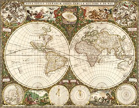 Textures   -   ARCHITECTURE   -   DECORATIVE PANELS   -   World maps   -   Vintage maps  - Interior decoration vintage map 03243