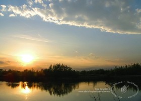 Textures   -   BACKGROUNDS &amp; LANDSCAPES   -  SUNRISES &amp; SUNSETS - Sunset on river background 17720