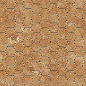 Textures   -   ARCHITECTURE   -   TILES INTERIOR   -  Terracotta tiles - Tuscany old hexagonal terracotta tile texture seamless 16039