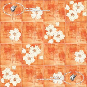 Textures   -   ARCHITECTURE   -   TILES INTERIOR   -   Ornate tiles   -   Floral tiles  - Ceramic floral tiles texture seamless 19191 (seamless)