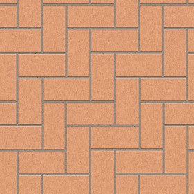 Textures   -   ARCHITECTURE   -   PAVING OUTDOOR   -   Terracotta   -   Herringbone  - Cotto paving herringbone outdoor texture seamless 06755 (seamless)