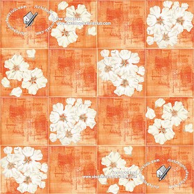 Textures   -   ARCHITECTURE   -   TILES INTERIOR   -   Ornate tiles   -  Floral tiles - Ceramic floral tiles texture seamless 19192