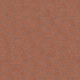 Textures   -   ARCHITECTURE   -   TILES INTERIOR   -   Terracotta tiles  - Tuscany hexagonal terracotta sandblasted red tile texture seamless 16041 (seamless)