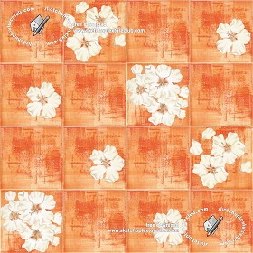 Textures   -   ARCHITECTURE   -   TILES INTERIOR   -   Ornate tiles   -  Floral tiles - Ceramic floral tiles texture seamless 19193