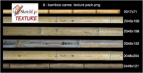 Textures   -   NATURE ELEMENTS   -  BAMBOO - Bamboo canes texture pack 12300