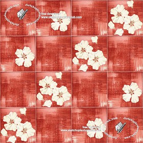 Textures   -   ARCHITECTURE   -   TILES INTERIOR   -   Ornate tiles   -  Floral tiles - Ceramic floral tiles texture seamless 19196