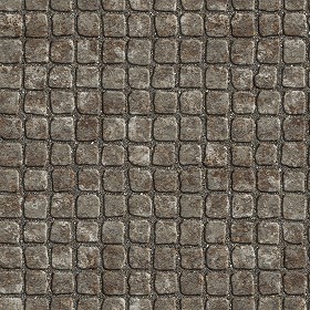 Textures   -   ARCHITECTURE   -   ROADS   -   Paving streets   -   Damaged cobble  - Dirt street paving cobblestone texture seamless 07477 (seamless)