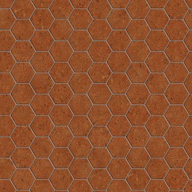 Textures   -   ARCHITECTURE   -   TILES INTERIOR   -   Terracotta tiles  - Tuscany hexagonal terracotta red tile texture seamless 16097 (seamless)