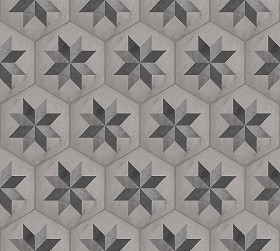 Textures   -   ARCHITECTURE   -   TILES INTERIOR   -  Hexagonal mixed - Concrete hexagonal tile texture seamless 20293