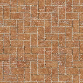 Textures   -   ARCHITECTURE   -   PAVING OUTDOOR   -   Terracotta   -  Herringbone - Cotto paving herringbone outdoor texture seamless 06761