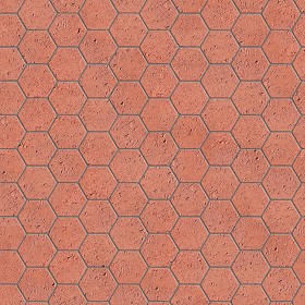Textures   -   ARCHITECTURE   -   TILES INTERIOR   -   Terracotta tiles  - Tuscany hexagonal terracotta antiqued red tile texture seamless 16044 (seamless)