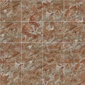 Textures   -   ARCHITECTURE   -   TILES INTERIOR   -   Marble tiles   -  Red - Breccia damasked red marble floor tile texture seamless 14619