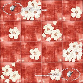 Textures   -   ARCHITECTURE   -   TILES INTERIOR   -   Ornate tiles   -  Floral tiles - Ceramic floral tiles texture seamless 19198