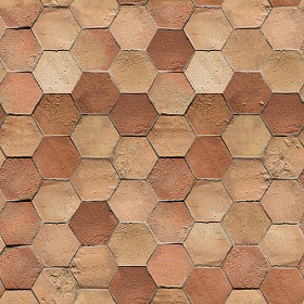 Textures   -   ARCHITECTURE   -   TILES INTERIOR   -   Terracotta tiles  - Hexagonal terracotta antique tile texture seamless 16045 (seamless)