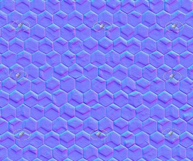 Textures   -   ARCHITECTURE   -   TILES INTERIOR   -   Hexagonal mixed  - Tadao ando tokio jewel box wall tiles texture seamless 21174 - Normal
