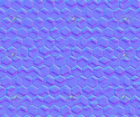 Textures   -   ARCHITECTURE   -   TILES INTERIOR   -   Hexagonal mixed  - Tadao ando tokio jewel box wall tiles texture seamless 21174 - Normal