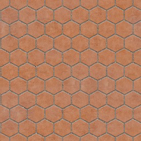 Textures   -   ARCHITECTURE   -   PAVING OUTDOOR   -  Hexagonal - Terracotta paving outdoor hexagonal texture seamless 06019