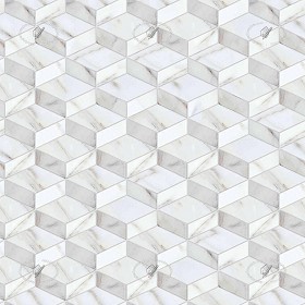 Textures   -   ARCHITECTURE   -   TILES INTERIOR   -   Marble tiles   -  Marble geometric patterns - White marble tiles cubes texture seamless 21149