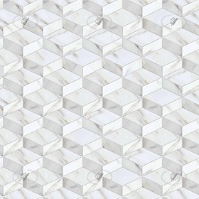 Textures   -   ARCHITECTURE   -   TILES INTERIOR   -   Marble tiles   -   Marble geometric patterns  - White marble tiles cubes texture seamless 21149 (seamless)