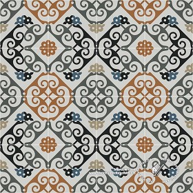 Textures   -   ARCHITECTURE   -   TILES INTERIOR   -   Ornate tiles   -   Mixed patterns  - Ceramic ornate tile texture seamless 20266 (seamless)