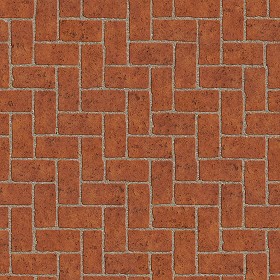 Textures   -   ARCHITECTURE   -   PAVING OUTDOOR   -   Terracotta   -  Herringbone - Cotto paving herringbone outdoor texture seamless 06764